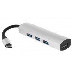 Wholesale USB 3.1 Type-C to 4 Port USB 3.0 Hub Aluminum Design for Andrioid Phone, Tablet, MacBook Pro, iMac, Google Chromebook Pixelbook, Other Laptop (Black)